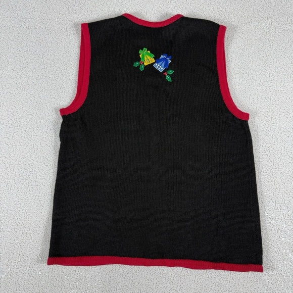 Bobbie Brooks Christmas Sweater Vest Women’s Medium Santa Reindeer Embellished - Picture 5 of 6